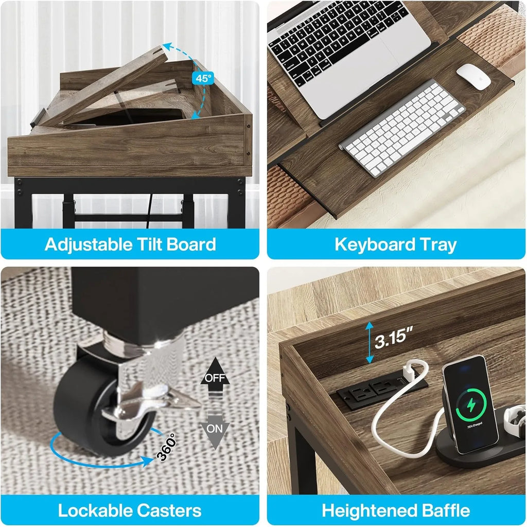 Queen Overbed Adjustable Desk – Mobile Laptop Table