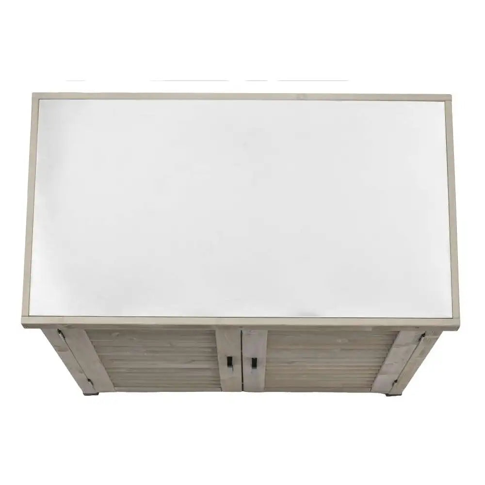 GardenCraft Grey: Outdoor Potting Bench & Storage