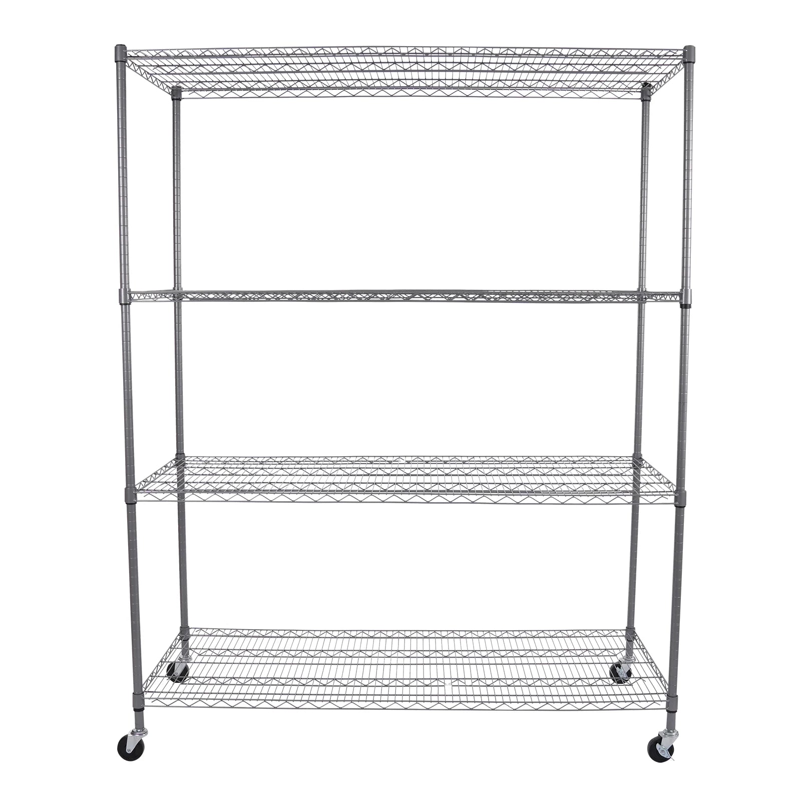 FlexiRack 4-Tier Adjustable Wire Shelf with Wheels