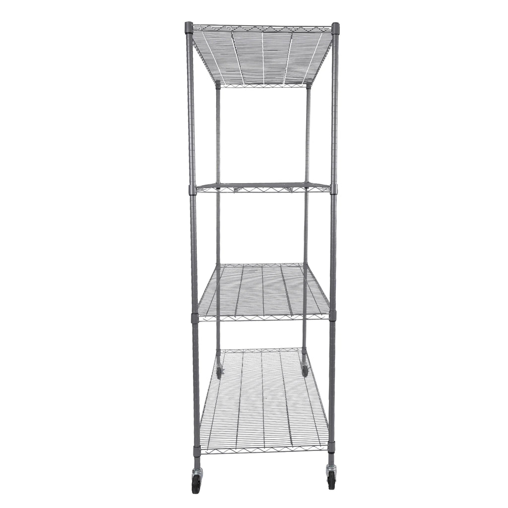 FlexiRack 4-Tier Adjustable Wire Shelf with Wheels