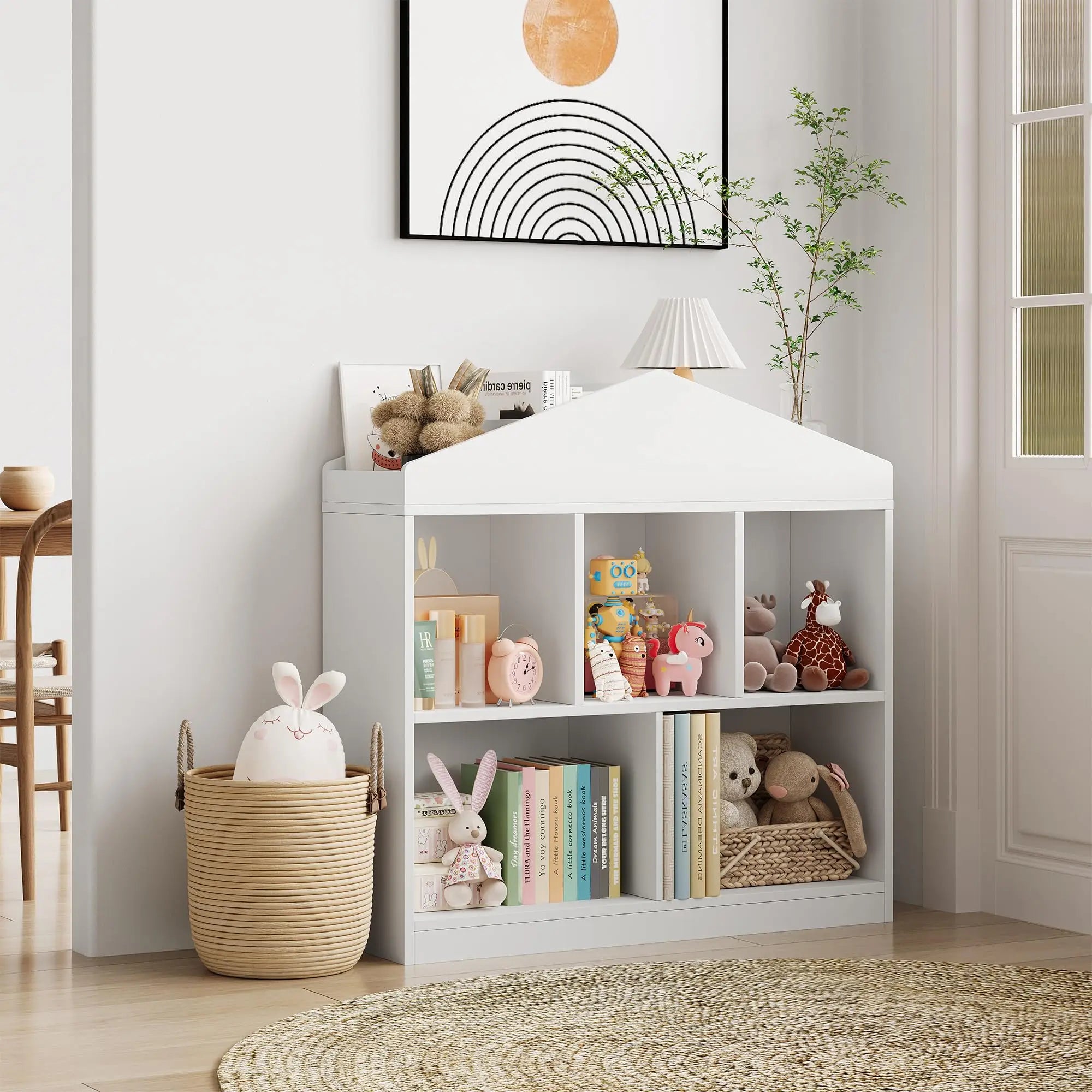 CubbyKids 5-Cubby White Book & Toy Storage Organizer