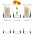 Elegant 6 Glass Cylinder Vases, Set of 6 for Centerpieces