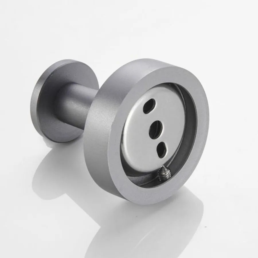 Gun Grey Round Wall Hooks, 4-Pack – With Screws Included