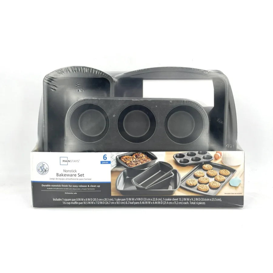 GrayEase 6-Piece NonStick Bakeware Set
