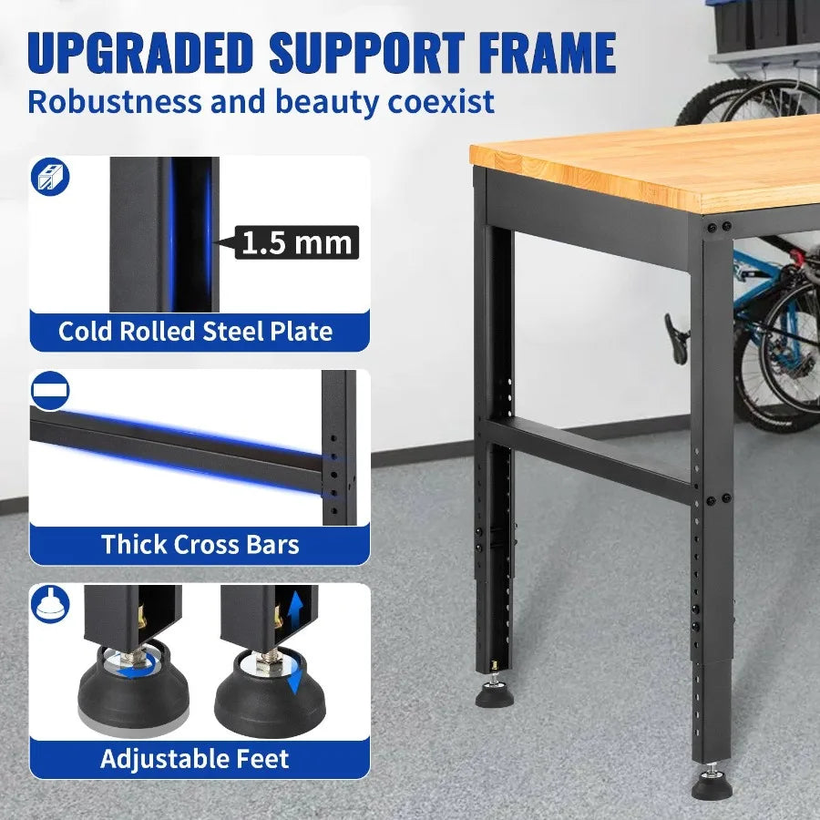 PowerPro Adjustable Garage Workbench, 48x20, 2000lb